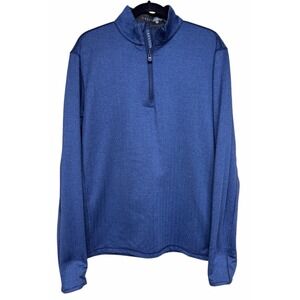 Greyson Tate Quarter Zip Blue Herringbone Pullover 1/4 Zip Men's Size Large
